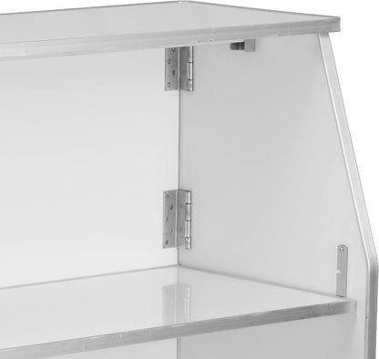 Flash Furniture 4' Folding Portable Event Bar with Top and Middle Shelves, Mobile Laminate Foldable Bar for Parties and Events, White | Portable, Durable Construction, Commercial Use