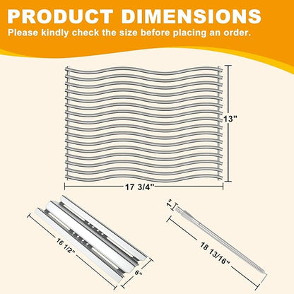 BBQ-PLUS Grill Replacement Parts for Napoleon LEX 485, Mirage 485, Built-in LEX 485, Lifestyle 485, Cooking Grates Heat Plates Burner Tubes Kit for Napoleon Grill Accessories, Stainless Steel