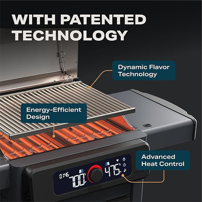 Current® Model G Dual Zone Grill, Smart Electric Outdoor Grill with 200-700°F Range for Searing & Roasting, Digital Precision, Independent Heat Zones, Apartment-Friendly & Weather-Resistant, Moon Dust