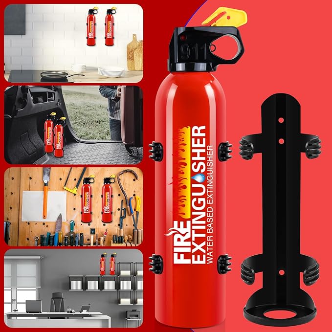 Upgrade Fire Extinguisher for Home, 4Pack Car Fire Extinguishers with Mount, 8 in 1 Portable Kitchen Fire Extinguishers for A, B, C, K Category, 620ml Mini Fire Extinguisher for Truck Boat