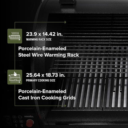 Oakford 875 Pro Pellet Gril with 824 SQ In Cooking Area, Cast Iron Grates, I-Site View Indicator, Heavy Duty Pellet Smoker Grill with Bluetooth Connectivity - 910-0512