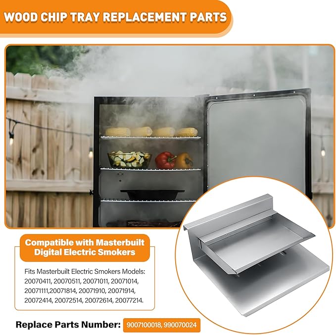 Wood Chip Tray for Masterbuilt 30" Digital Electric Smoker, 9007100018 990070024 Wood Chip Holder Replacement Parts for Masterbuilt 20070411 20070511 20071011 20071014 20071111 20071814 20071910