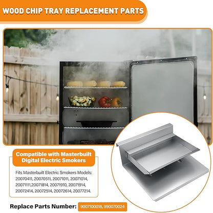 Wood Chip Tray for Masterbuilt 30" Digital Electric Smoker, 9007100018 990070024 Wood Chip Holder Replacement Parts for Masterbuilt 20070411 20070511 20071011 20071014 20071111 20071814 20071910
