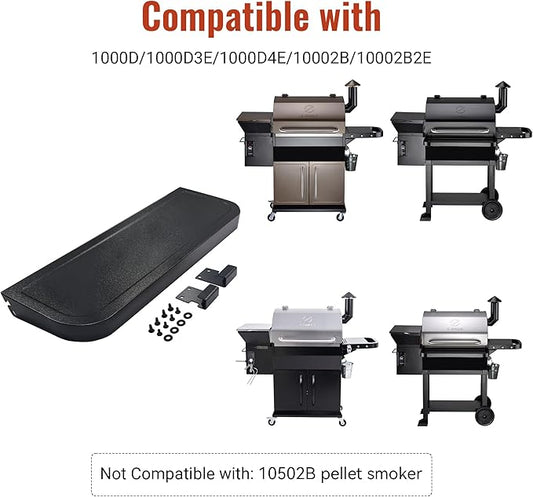 Z GRILLS Folding Front Shelf for 1000 Series Pellet Grills, Steel Grill Accessory for Outdoor BBQ, Food Prep and Extra Storage