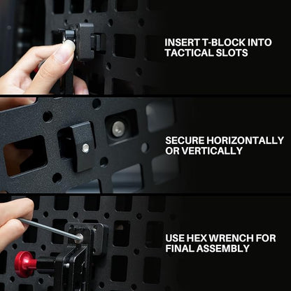 Rigid MOLLE Panel Fire Extinguisher Mount – Quick Release Fire Extinguisher Bracket with 4 Adjustable Clamps, Fits MOLLE Panels for Vehicles