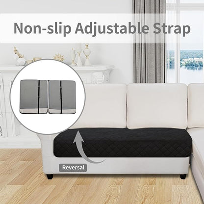 Easy-Going Sectional Couch Covers for Dogs L Shape Sofa Cover Reversible Sofa Slipcover Chaise Lounge Cover Furniture Protector Cover for Pets Dog Cat (30 x 50 inches, Black/Beige) | Black/Beige, Soft Sofa Slipcover For Dogs, Fits Left/Right Chaise Lou...