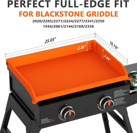 Silicone Griddle Mat Cover for Blackstone - Full Protection Waterproof Griddle Top Cover (22" Sky Orange)