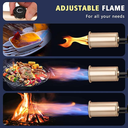 ARTFLAMM Propane Torch with Turbo Mode, Flamethrower Gun with Safety Lock, Blow Torch Gun for Cooking, Kitchen Food Torch Head for Grill, Searing Steak, BBQ, Charcoal Lighter(Tank Not Included)