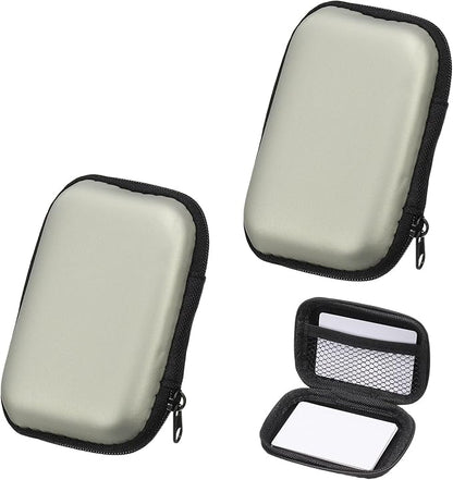 2Pcs Card Game Case, Soft Cloth Playing Waterproof Card Storage Travel Game Case Compatible for Outdoor Gaming Camping, Silver
