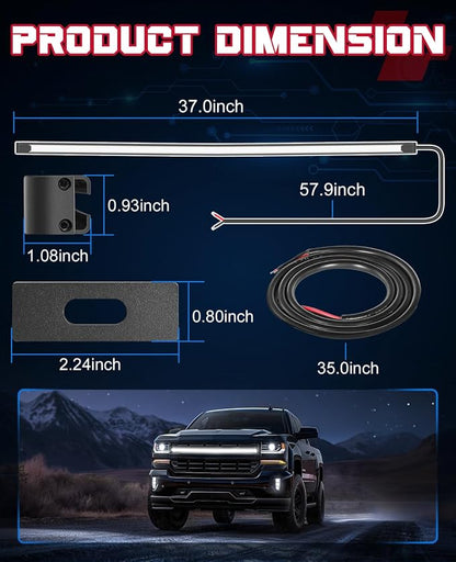 OFFROADTOWN LED Grill Lights for 2014-2018 Chevy Silverado 37 Inch Curved DRL LED Grille Accent Light Bar Kit Chevy Silverado 1500 Accessories Waterproof Front Warning Marker Light