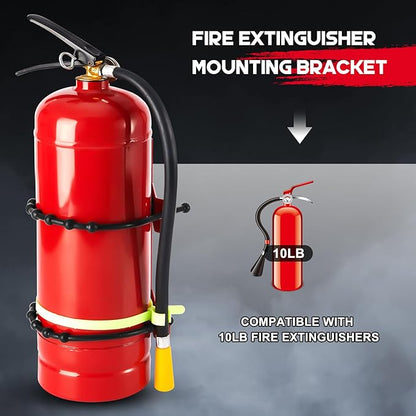 RattanView 4 Pcs Fire Extinguisher Mount Bracket Adjustable, Supports up to 10 lb, Heavy-Duty and Easy Installation, Ideal for Home, Truck, RV, Boat, Commercial Use, Secure and Durable Holder