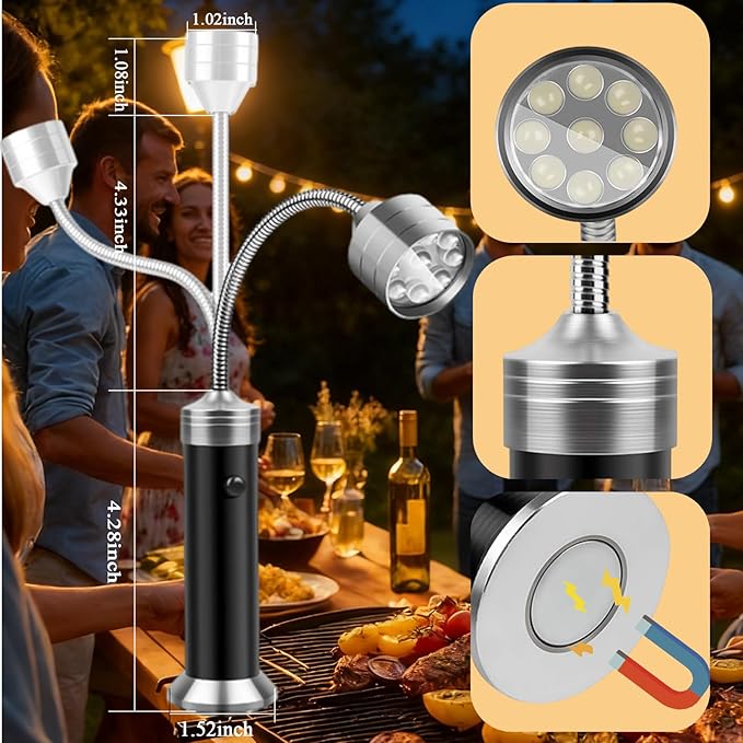 BBQ Grill Lights for Outdoor Grill, Magnetic Grill Lights for Outdoors Barbeque-UnRechargeable