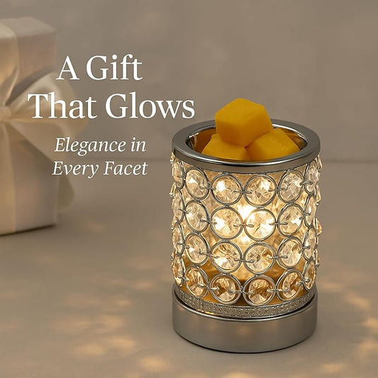 Leyoue Electric Crystal Wax Melt Warmer - Bulb Heating, Elegant Crystal Design, Quickly Melts Wax Blocks, Releases Long-Lasting Fragrance, Perfect Candle Wax Burner and Wax Warmer for Home Decor
