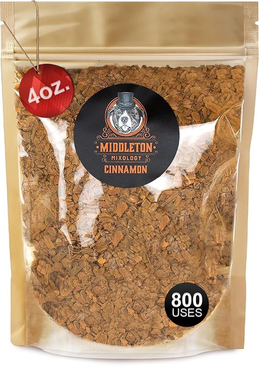 SmokeTop® 4oz Bag - Cocktail Smoker Chips for Old Fashioned Cocktails, Whiskey, & Bourbon - by Middleton Mixology Made in The USA (800 uses) (Cinnamon)
