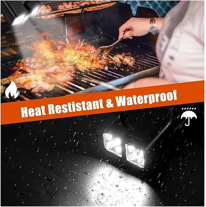 Double Head Grill Lights, Heat Resistant LED Lamp, Multifunctional Rotatable Light, for BBQ Night Fishing