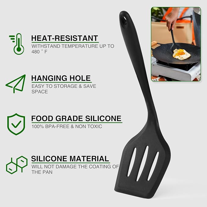 Wesqunie Camping Cooking Utensils Set, Cookware Set for Outdoor Hiking BBQ | Stainless Steel & Silicone Mess Kit, Durable Outdoor Kitchen Gear for Hiking, RV, Picnic Grill & Travel Camping Meal Prep