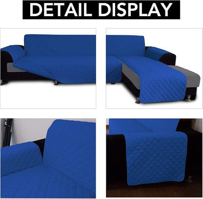 Easy-Going Reversible L-Shape Sectional Couch Cover, X-Large, ClassicBlue | Soft Sofa Slipcover For Dogs, Fits Left/Right Chaise Lounge Protector, Water Resistant Mat For Living Room