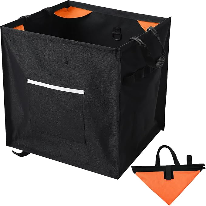 Arrowbash Throw Line Cube Bag - Easy Folding Arborist Throw Line Storage Portable Climbing Rope Organizer Box for Tree Work Outdoor Rope Accessories, Black (Orange)