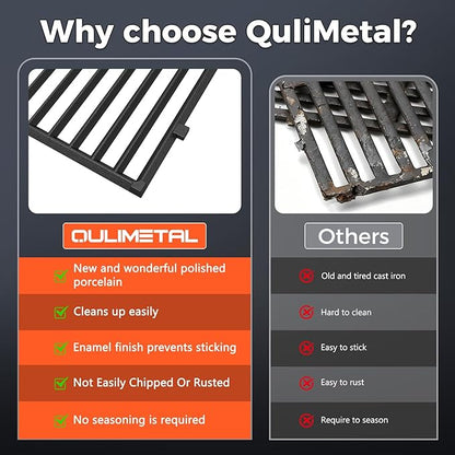Grill Parts for Weber Genesis II/LX 400 Series (4 Burner) – 18 3/4" Grill Grates, 17 1/8" Flavorizer Bars & Heat Deflectors, Fits GS4 Genesis II E/S-410 E/S-415 E/S-435 E/S-440, Replaces 66033 66089