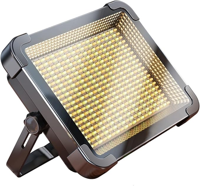 Powerful Base LED Camping Light for Outdoor BBQ with Fully Adjustable Head and Sturdy ABS Construction Portable Tent Lamp Night Fishing Hands Cooking Heat Long Runtime Equipment Outdoor Party