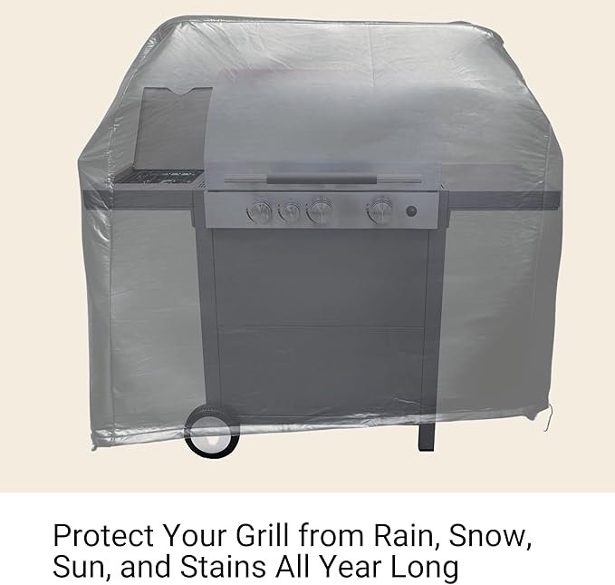 Formosa Covers | All Weather BBQ Outdoor Grill Cover - Soft Cotton Lining Protects Stainless Steel 8 Burner Freestanding Grill - 84" L x 26" D x 48" H Black Vinyl, Weber, Brinkmann, CharBroil