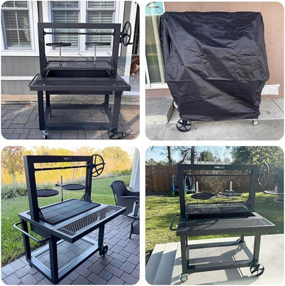 Santa Maria Grill Cover for Argentine Santa Maria Wood Fire Charcoal Steel BBQ Grill Waterproof Heavy Duty Cover 36" D x 53" W x 61" H