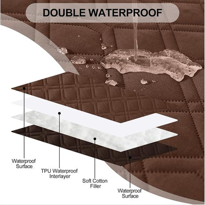 Smiry Reversible Waterproof Pet Couch Covers for Sofa | Washable Dog Couch Sofa Covers, Water Resistant Furniture Protector Slipcover, Geometric (82"x120", Brown/Chocolate)