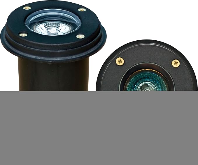 DABMAR LIGHTING LV301-LED5-B-SLV Well Light W/O Grill W/PVC Sleeve 5W LED MR16 12V, Black