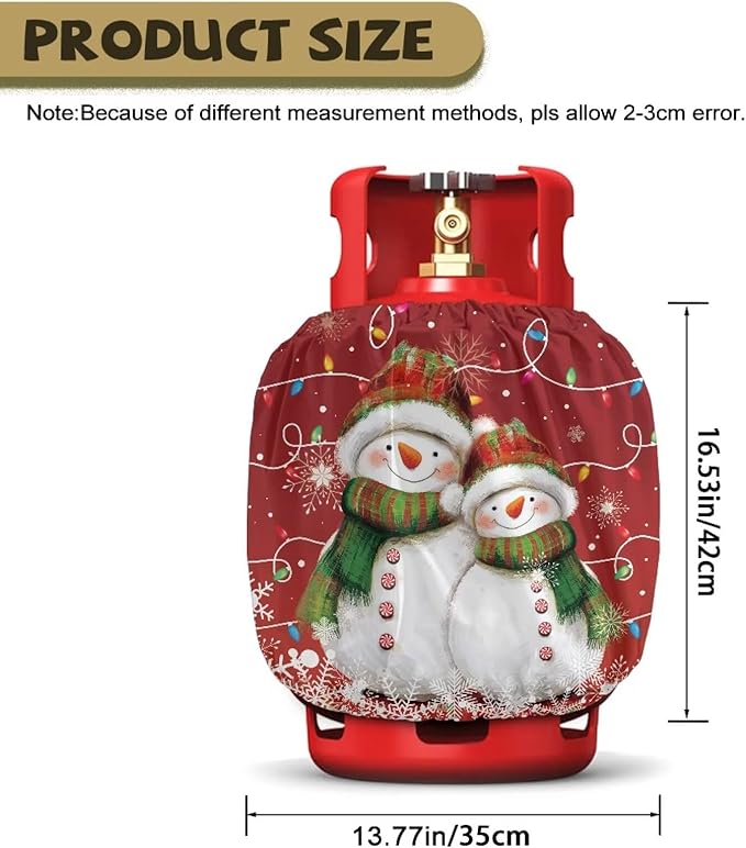Christmas Propane Tank Cover 20lb Easy to Install Gas Tank Cylinder Cover for Outdoor Camping Yard Party Waterproof Grill Accessories Gift for Friends