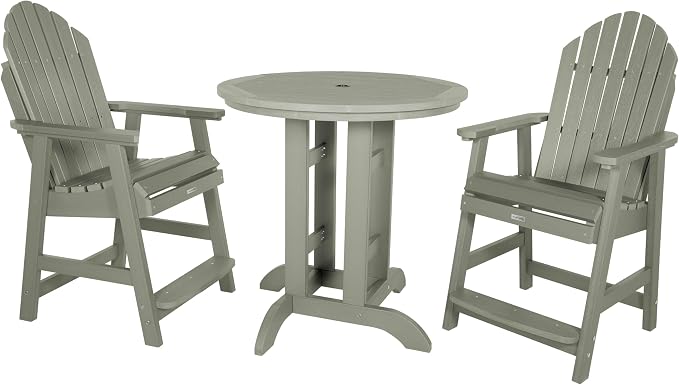 highwood AD-CNA36-EUC Hamilton 3 Piece Round Counter Dining Set, Eucalyptus