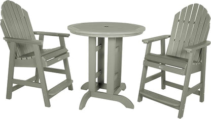 highwood AD-CNA36-EUC Hamilton 3 Piece Round Counter Dining Set, Eucalyptus