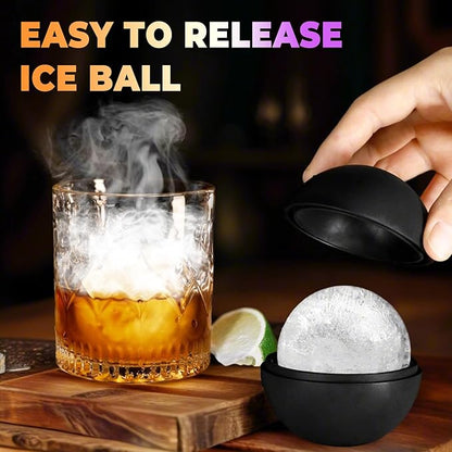 Electric Whiskey Smoker Kit with Wooden Box, 4 Wood Chips, Torch, Ice Molds, 2 Glasses, Stones, Old Fashioned Bourbon Cocktail Smoker Infuser Kit, Whiskey Gifts for Father, Men, Husband (No Butane)