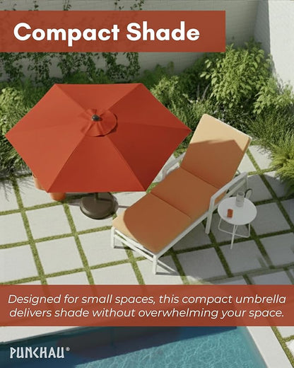 6 Ft Outdoor Patio Umbrella, Easy Open/Close Crank and Push Button Tilt Adjustment - Earth Red Market Umbrellas