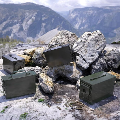 PATRON 30 & 50 Cal Ammo Can Metal Ammo Box Storage Crate Case for Shotgun Bullet Rifle Ammunition Waterproof (Black or Green)