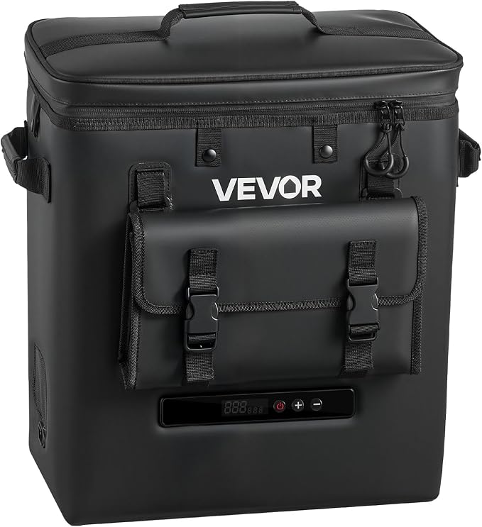 VEVOR 12 Volt Refrigerator, 13.7 QT/ 13L Car Fridge, Portable Electric Freezer Compressor, 12V/24V DC, 21℉ to 50℉/ -6℃ to 10℃, for Truck Van RV SUV Boat Travel Camping Road Trips