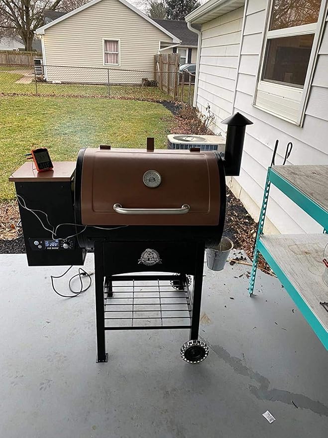 SafBbcue Pellet Grill Smoke Stack Compatible with Pit Boss, Camp Chef, Z Grills and Other Pellet Smokers Grills Chimney, Upgraded Porcelain Steel Smoke Stack Kits for Traeger Smoke Stack, Black
