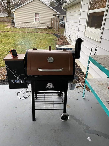 SafBbcue Pellet Grill Smoke Stack Compatible with Pit Boss, Camp Chef, Z Grills and Other Pellet Smokers Grills Chimney, Upgraded Porcelain Steel Smoke Stack Kits for Traeger Smoke Stack, Black