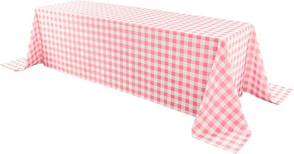 Classic Gingham Buffalo Tablecloth Fabric - Oblong 90x132 Inch Water Proof Checkered Table Cloth for Indoor Outdoor - Table Cover for Birthday, Picnics, BBQs, and Parties