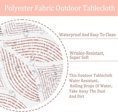 Outdoor Tablecloth with Umbrella Hole Fabric Spill Proof and Waterproof with Zipper Floral Tablecloth for Spring/Summer/Party/Picnic Rectangle 60 x 84 in