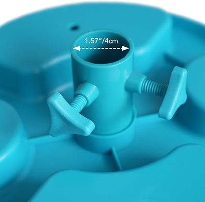 AMMSUN 13" Beach Umbrella Table Tray for Beach, Patio, Garden, Swimming Pool with Cup Holders, Snack Compartments Teal
