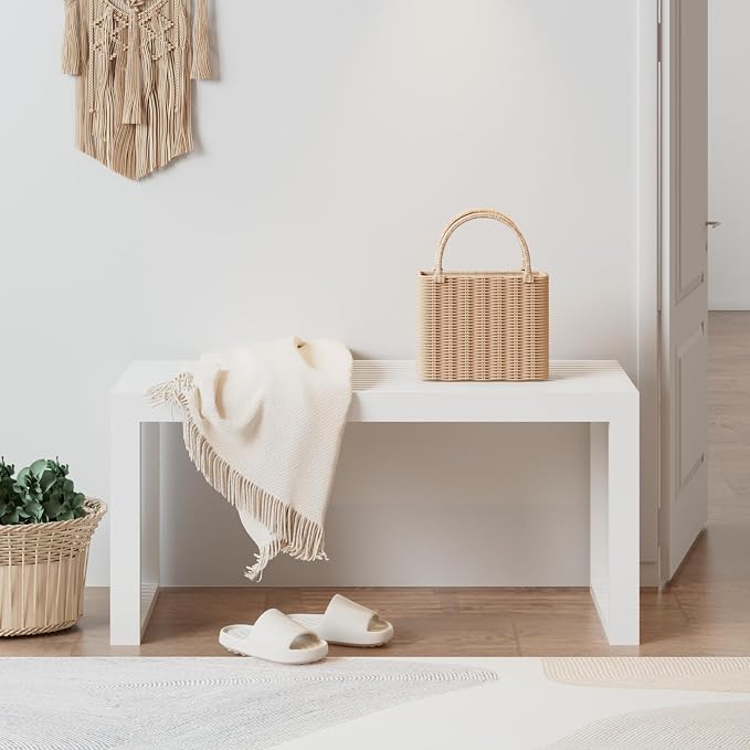 APRTAT Bamboo Dining Bench 35-Inch Indoor Wood Shoe Rack Bench for Entryway | Easy Assemble, Sturdy & Durable,Slatted Design,Versatile Everyday Seating,Living Room Hallway Bedroom Bathroom