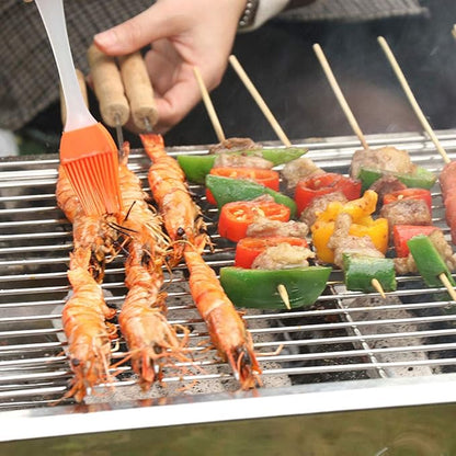 Portable Charcoal Grill Foldable BBQ Grills Outdoor Cooking Charcoal Barbeque for Picnic Camping Patio Backyard Cooking - with Non-Stick Frying pan