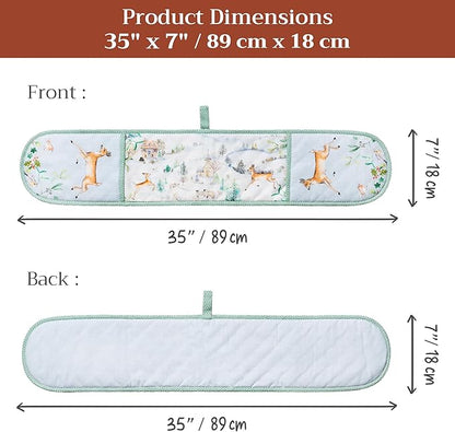 Maison d' Hermine Double Oven Mitt (7" x 35") 100% Cotton Heat Resistant BBQ Cooking Gloves with Loop for Thanksgiving Christmas Decorations Baking Cooking Barbeque Handling Hot Pan (Snowy World)