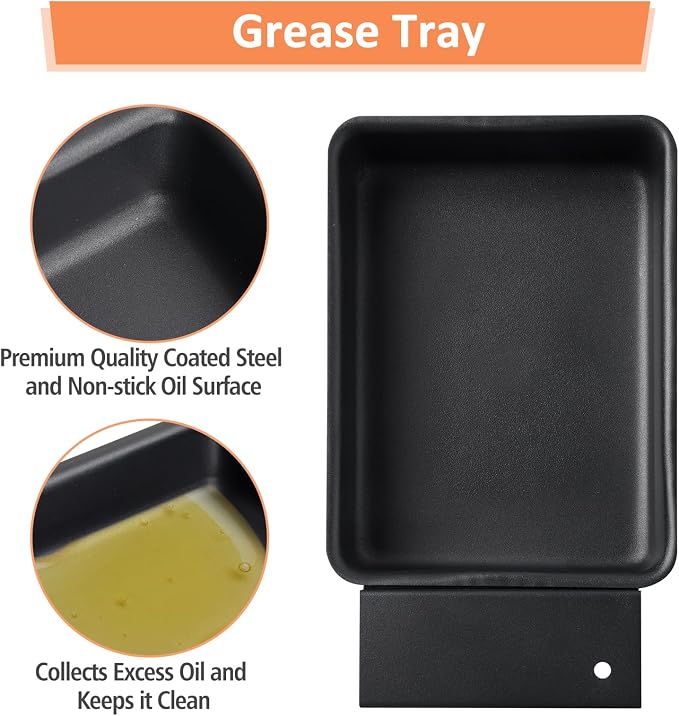 Grease Tray for Masterbuilt 30" Smokers and Grills, Drip Tray Support Kit | Fits Masterbuilt 30" Mb20070210 & 20+ Models, Replaces 9907090025/9007090068, Coated Steel, Non-Stick, Catches Grease