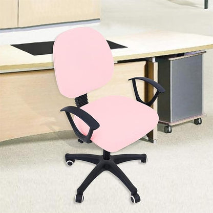 Smiry Office Computer Chair Covers for Desk Rotating Chair Protector | Stretch Jacquard Removable Washable Universal Slipcovers, Seat + Backrest Cover, Blush Pink
