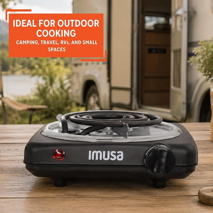 IMUSA Mini Compact 1000W Single Coil Electric Hot Plate Portable Burner