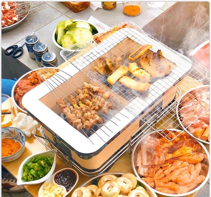 qiuqiu Barbecue Grill Japanese Style BBQ Grill Ceramic Smokeless Indoor Charcoal BBQ Grill Commercial Barbecue Pot Charcoal Stove