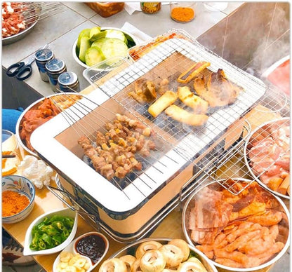 qiuqiu Barbecue Grill Japanese Style BBQ Grill Ceramic Smokeless Indoor Charcoal BBQ Grill Commercial Barbecue Pot Charcoal Stove