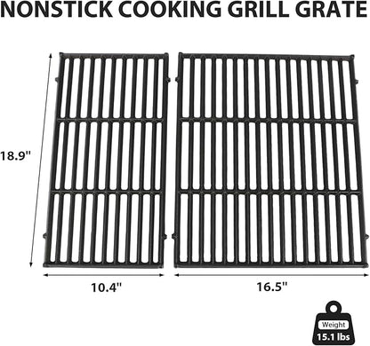 Utheer Matte Porcelain-Enameled Cast Iron Grill Grates Replacement for Weber Genesis 300 & 400 Series (2025+ Models), Fits E/S-325, E/S-330, E/S-335, E/S-435, E-430, EX-335, Nonstick Cooking Grate
