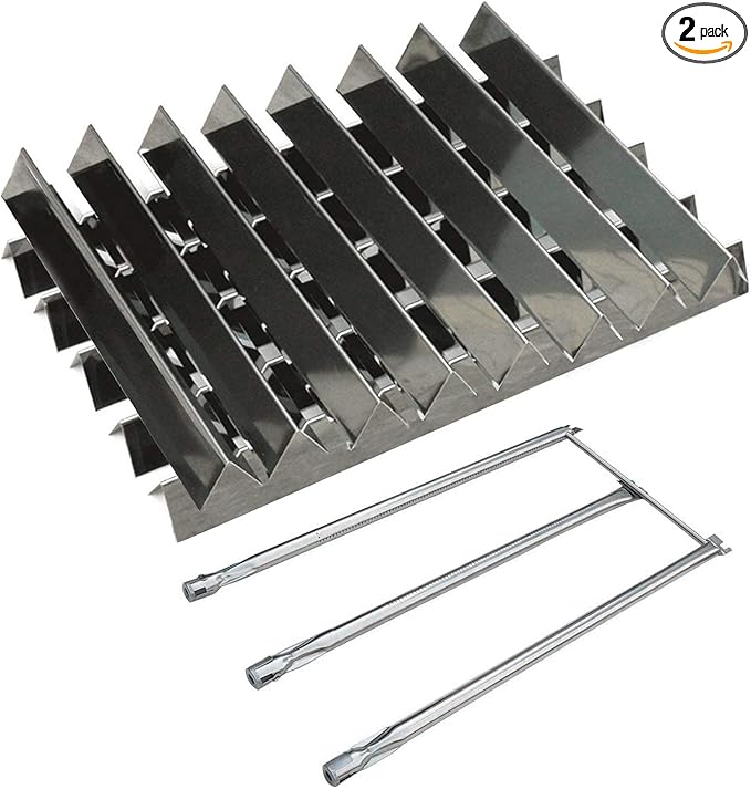 Hongso 13-Pcs Stainless Steel Flavorizer Bars and Burner Tube Kit Replacement for Weber Genesis I - IV, Genesis 1000-5000, Genesis Platinum I & II, with Side Control Panel, 5 pcs 23-3/8" 8 pcs 15-7/8"